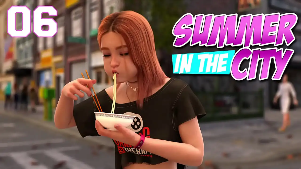 Summer In The City #06 - Petite Red Head Comendo Ramen